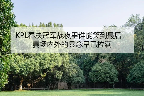 KPL春决冠军战夜里谁能笑到最后，赛场内外的悬念早已拉满